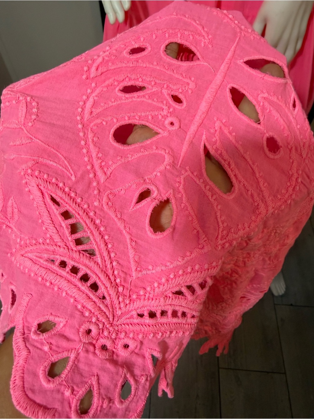 FARM Rio Hot Pink Eyelet Tiered Maxi Dress - Picture 5 of 13